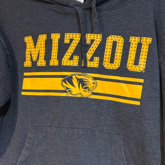 PINK Victoria's Secret Navy and Yellow Women's Hoodie - Picture 3 of 4